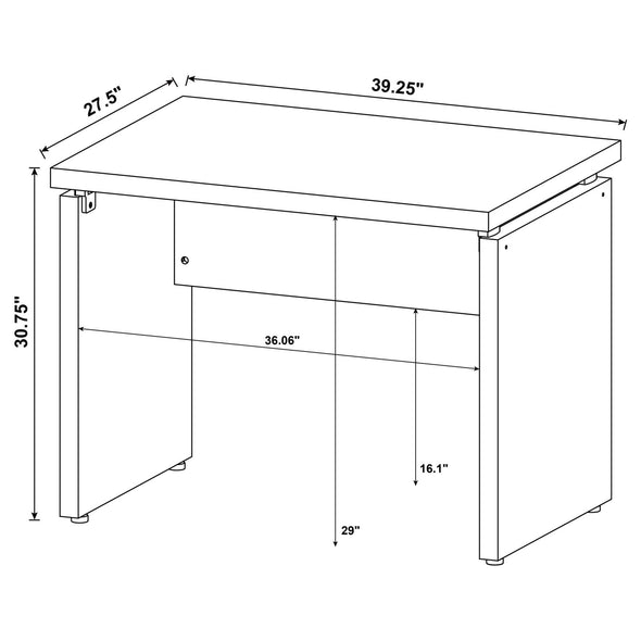 Skylar Extension Desk Cappuccino - 800892 - Luna Furniture