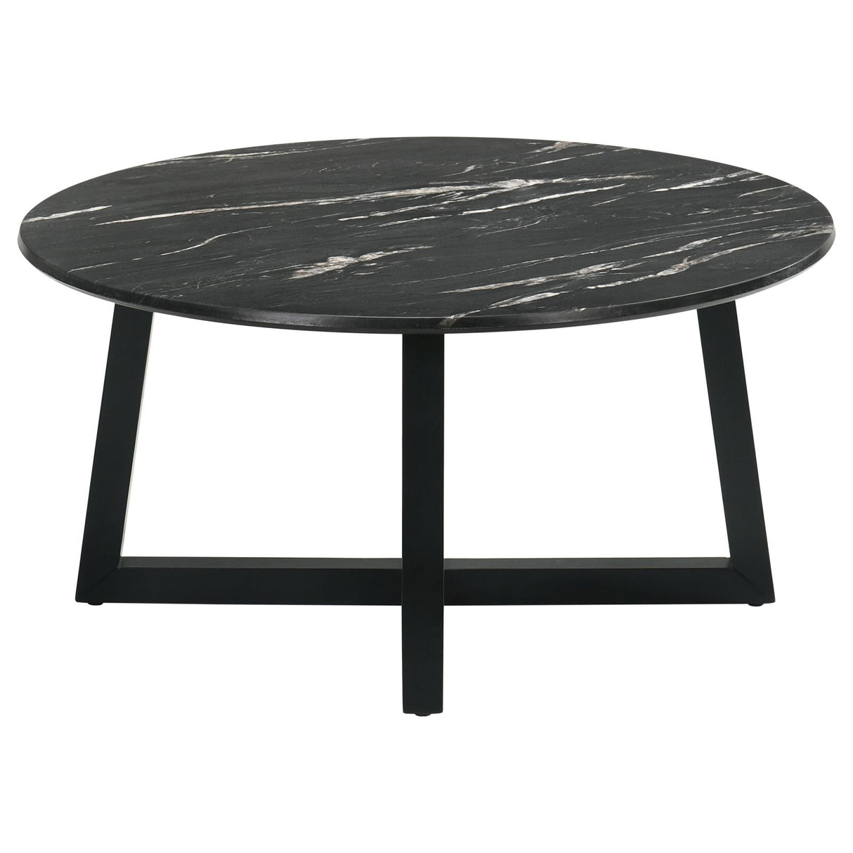Skylark Round Coffee Table with Marble-like Top Letizia and Light Oak - 707848 - Luna Furniture