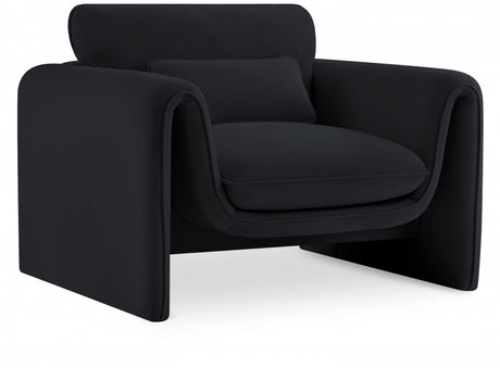 Sloan Velvet Chair Black - 199Black-C - Luna Furniture