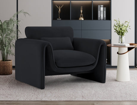 Sloan Velvet Chair Black - 199Black-C - Luna Furniture