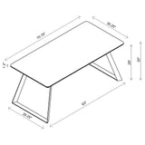 Smith Black and Gunmetal 7-Piece Rectangular Dining Set with Ceramic Table Top from Coaster - Luna Furniture