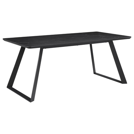 Smith 7-piece Rectangular Dining Set with Ceramic Table Top Black and Gunmetal - 115231-S7 - Luna Furniture