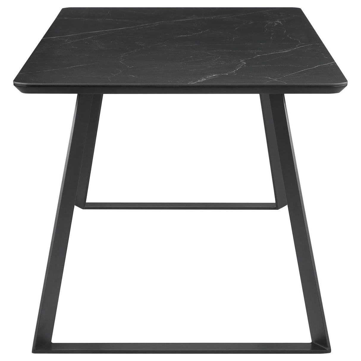 Smith Black and Gunmetal 7-Piece Rectangular Dining Set with Ceramic Table Top from Coaster - Luna Furniture