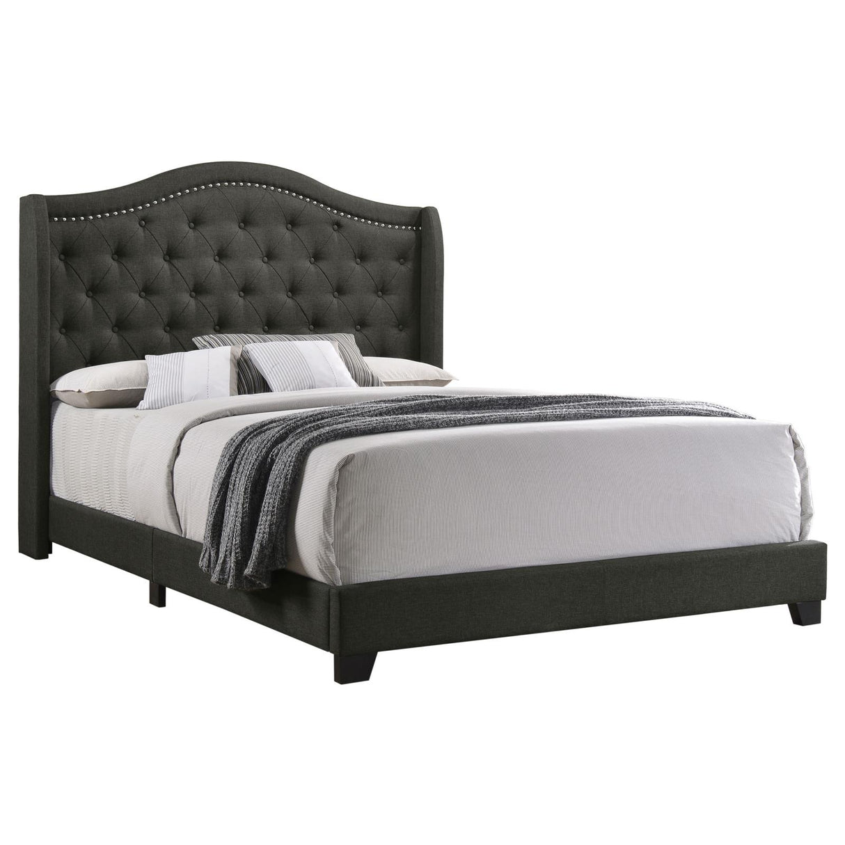 Sonoma Camel Back Eastern King Bed Grey - 310072KE - Luna Furniture