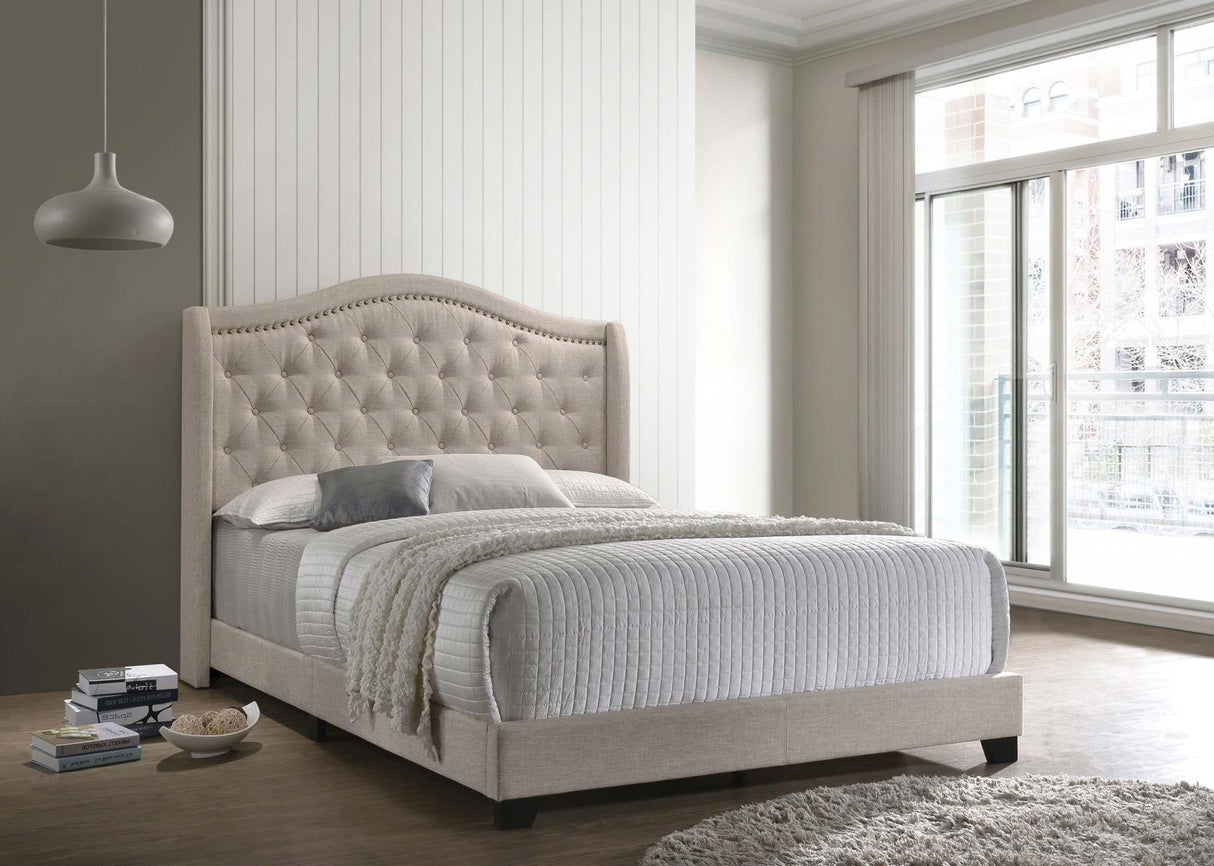 Sonoma Beige Camel Back Full Bed from Coaster - Luna Furniture