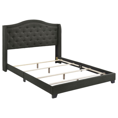 Sonoma Camel Back Queen Bed Grey - 310072Q - Luna Furniture