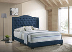 Sonoma Full Camel Headboard Bed with Nailhead Trim Blue - 310071F - Luna Furniture