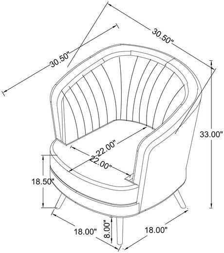 Sophia Gray and Gold Upholstered Chair from Coaster - Luna Furniture