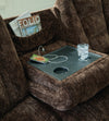 Soundwave Chocolate Reclining Sofa with Drop Down Table - 7450289 - Luna Furniture