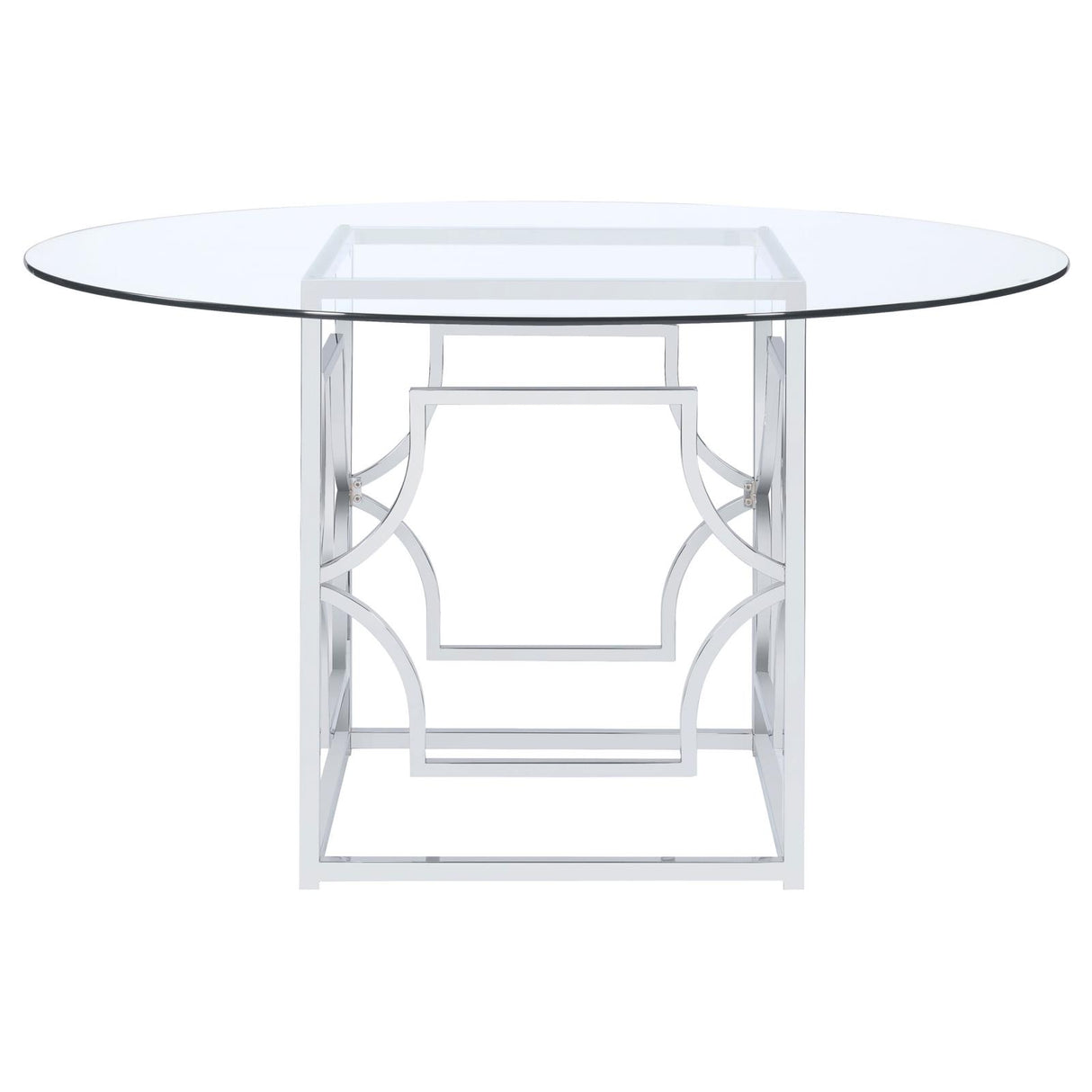 Starlight Round Glass Top Dining Table Clear and Chrome - 192561BG - Luna Furniture