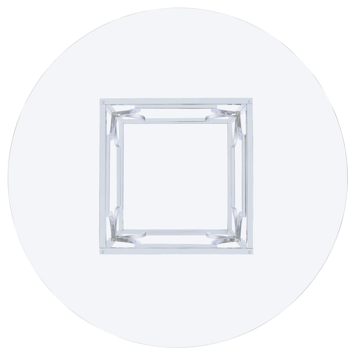 Starlight Clear and Chrome Round Glass Top Dining Table from Coaster - Luna Furniture