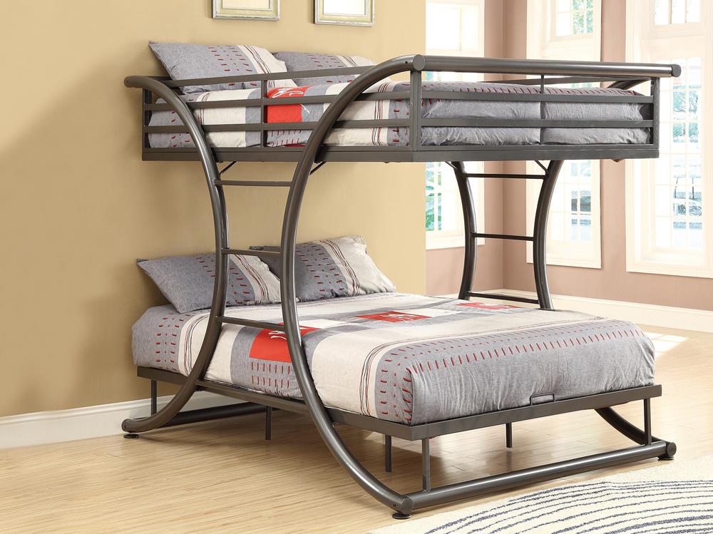 Stephan Full over Full Bunk Bed Gunmetal - 460078 - Luna Furniture