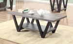 Stevens V-shaped Coffee Table Black and Antique Grey - 705398 - Luna Furniture