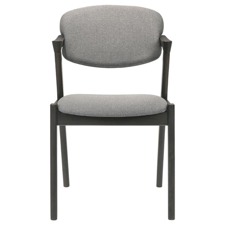 Stevie Brown Gray and Black Upholstered Side Chairs with Demi Arm, Set of 2 from Coaster - Luna Furniture