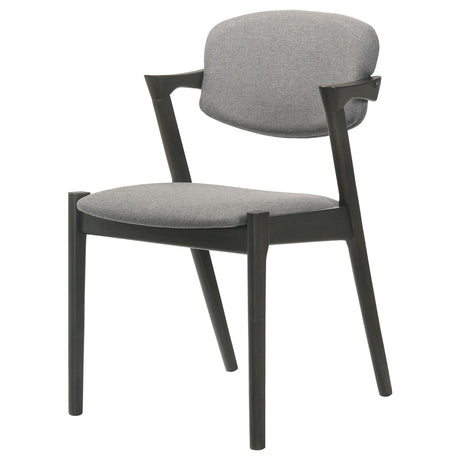 Stevie Brown Gray and Black Upholstered Side Chairs with Demi Arm, Set of 2 from Coaster - Luna Furniture