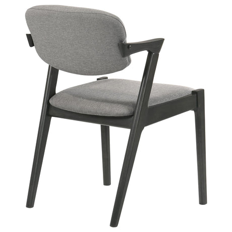 Stevie Brown Gray and Black Upholstered Side Chairs with Demi Arm, Set of 2 from Coaster - Luna Furniture