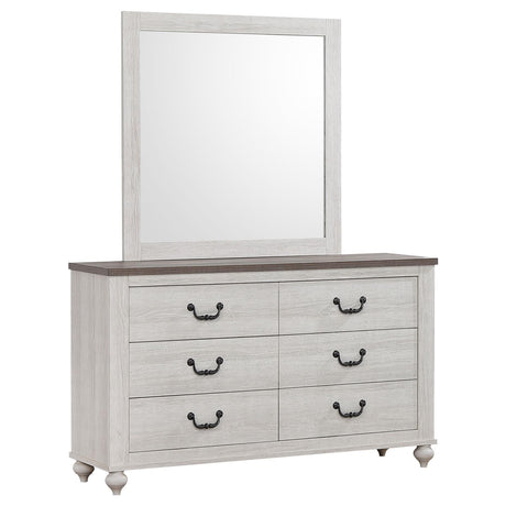 Stillwood 6-drawer Dresser with Mirror Vintage Linen - 223283M - Luna Furniture