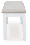 STONEHOLLOW White/Gray Dining Table and Chairs with Bench (Set of 6) - D382-325 - Luna Furniture