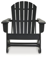 Sundown Treasure Black Outdoor Rocking Chair from Ashley - Luna Furniture