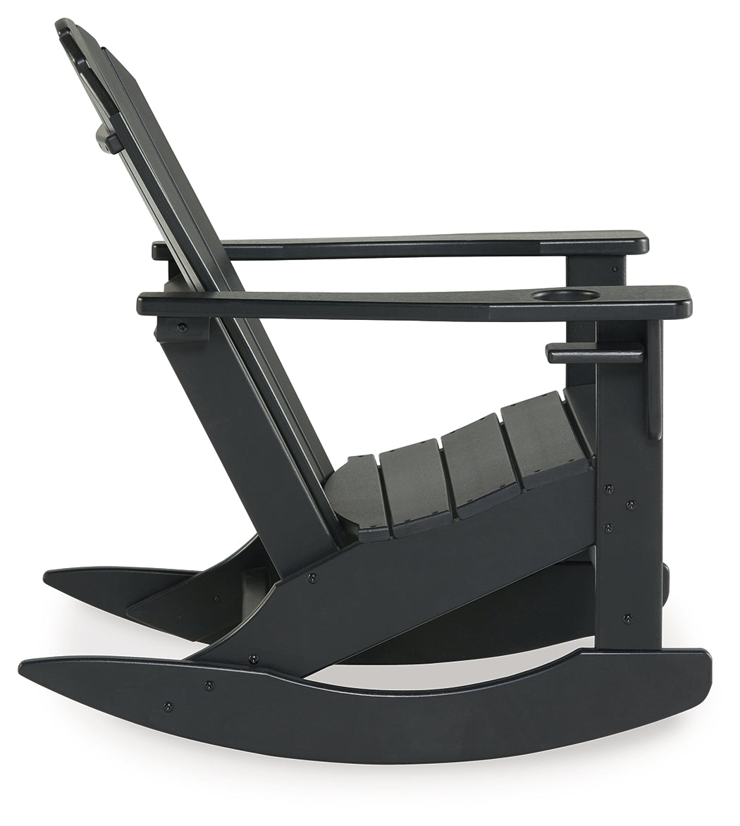 Sundown Treasure Black Outdoor Rocking Chair from Ashley - Luna Furniture