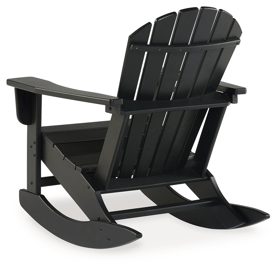 Sundown Treasure Black Outdoor Rocking Chair from Ashley - Luna Furniture