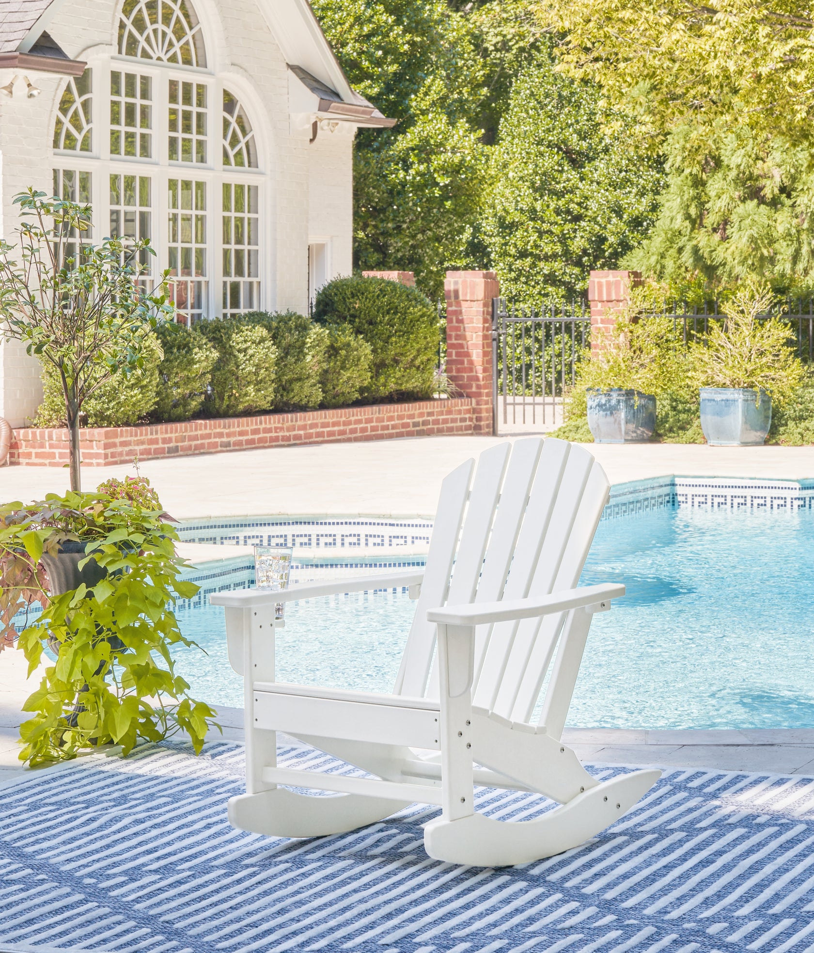 Sundown Treasure White Outdoor Rocking Chair from Ashley - Luna Furniture
