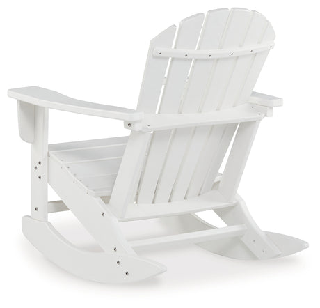 Sundown Treasure White Outdoor Rocking Chair from Ashley - Luna Furniture