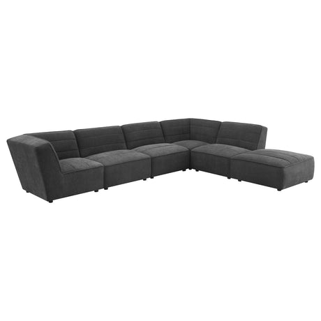 Sunny Dark Charcoal Upholstered 6-Piece Modular Sectional from Coaster - Luna Furniture