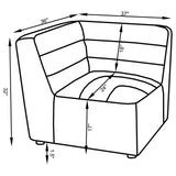 Sunny Upholstered Corner Dark Charcoal from Coaster - Luna Furniture