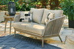 SWISS VALLEY Beige Outdoor Loveseat with Cushion - P390-835 - Luna Furniture
