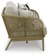 SWISS VALLEY Beige Outdoor Loveseat with Cushion - P390-835 - Luna Furniture