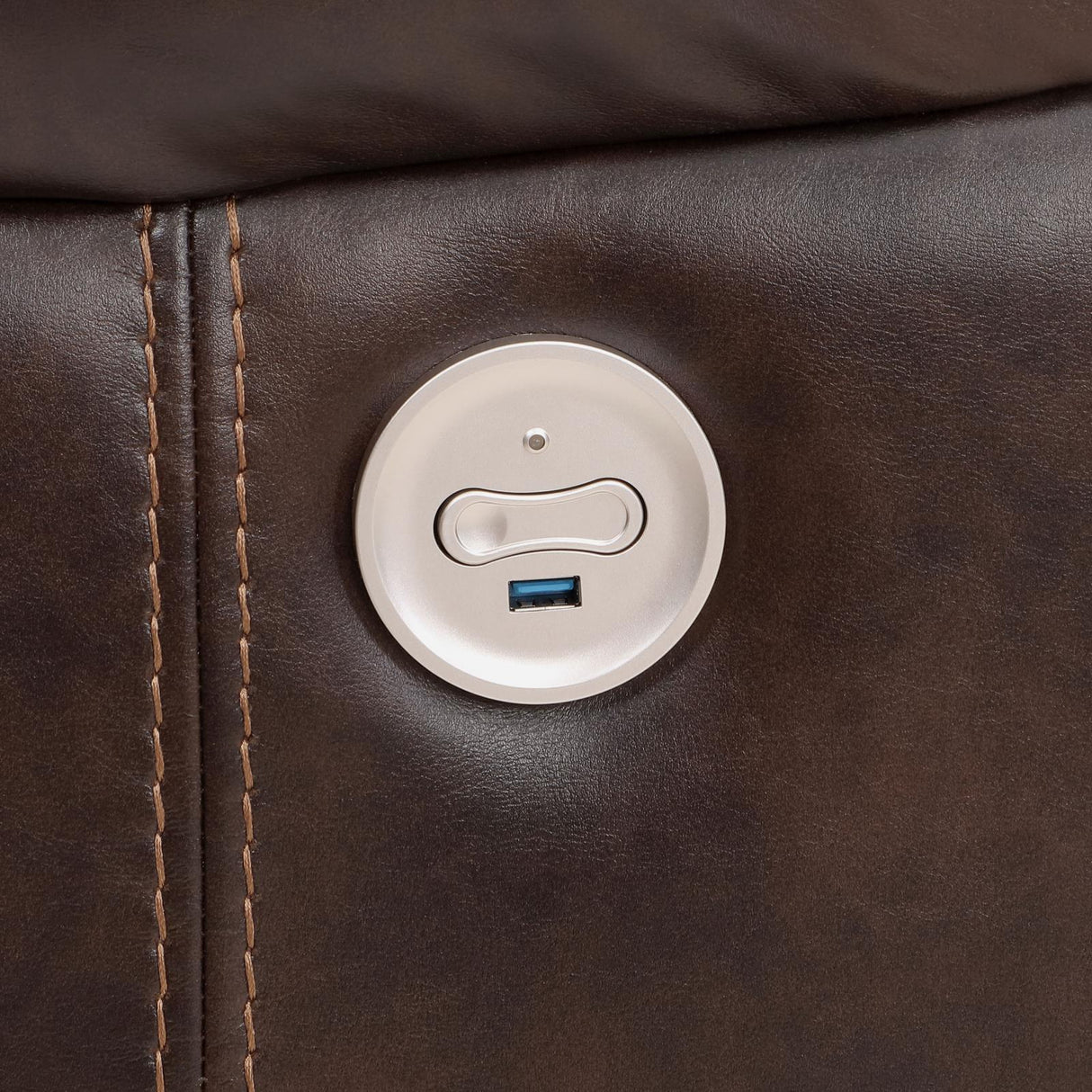 Sycamore Dark Brown Upholstered Power Recliner Chair from Coaster - Luna Furniture