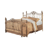 Sydney Queen Bed Antique Brushed Gold - 300171Q - Luna Furniture