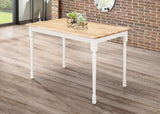 Taffee Rectangle Dining Table Natural Brown and White - 4147 - Luna Furniture