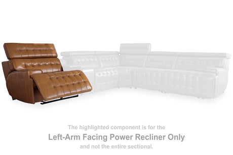 Temmpton Chocolate Left-Arm Facing Power Recliner from Ashley - Luna Furniture