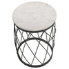 Tereza Round Accent Table with Marble Top White and Black - 936064 - Luna Furniture