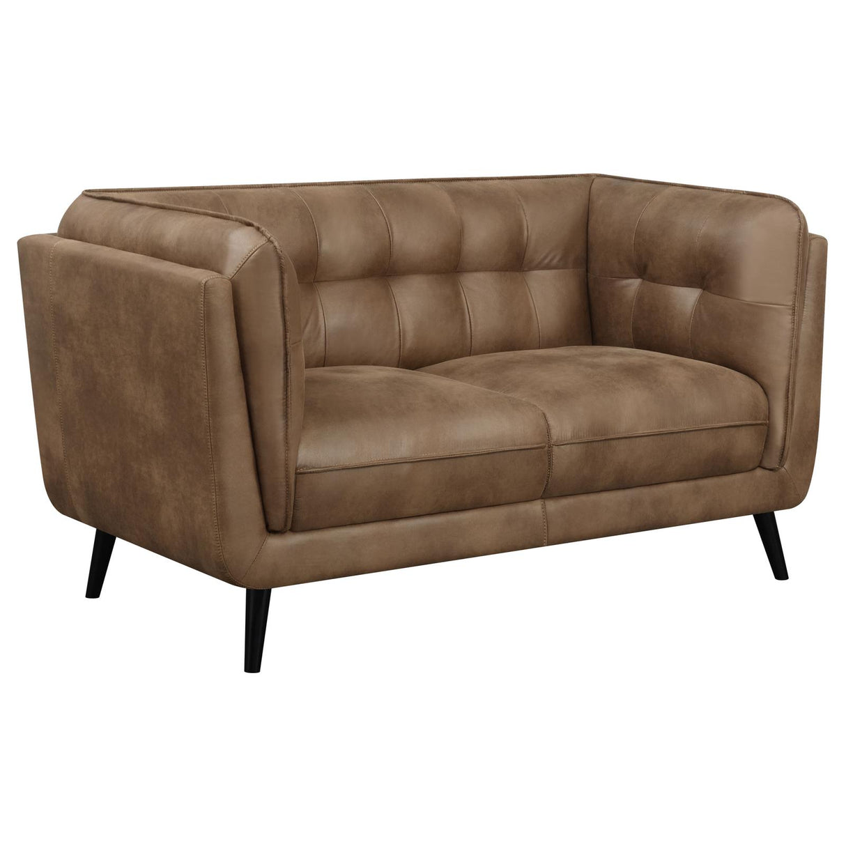 Thatcher 3-piece Upholstered Button Tufted Living Room Set Brown - 509421-S3 - Luna Furniture