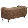Thatcher Upholstered Button Tufted Loveseat Brown - 509422 - Luna Furniture
