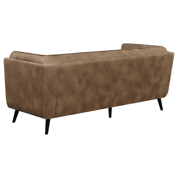 Thatcher Upholstered Button Tufted Sofa Brown - 509421 - Luna Furniture