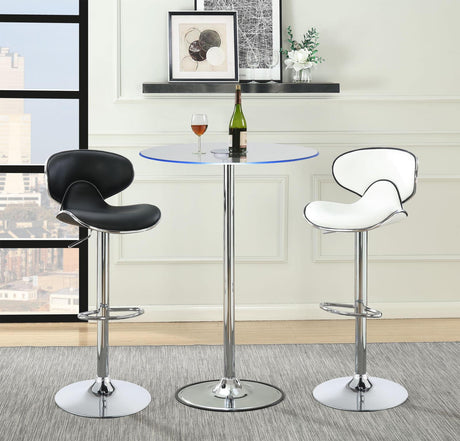 Thea Chrome and Clear LED Bar Table from Coaster - Luna Furniture