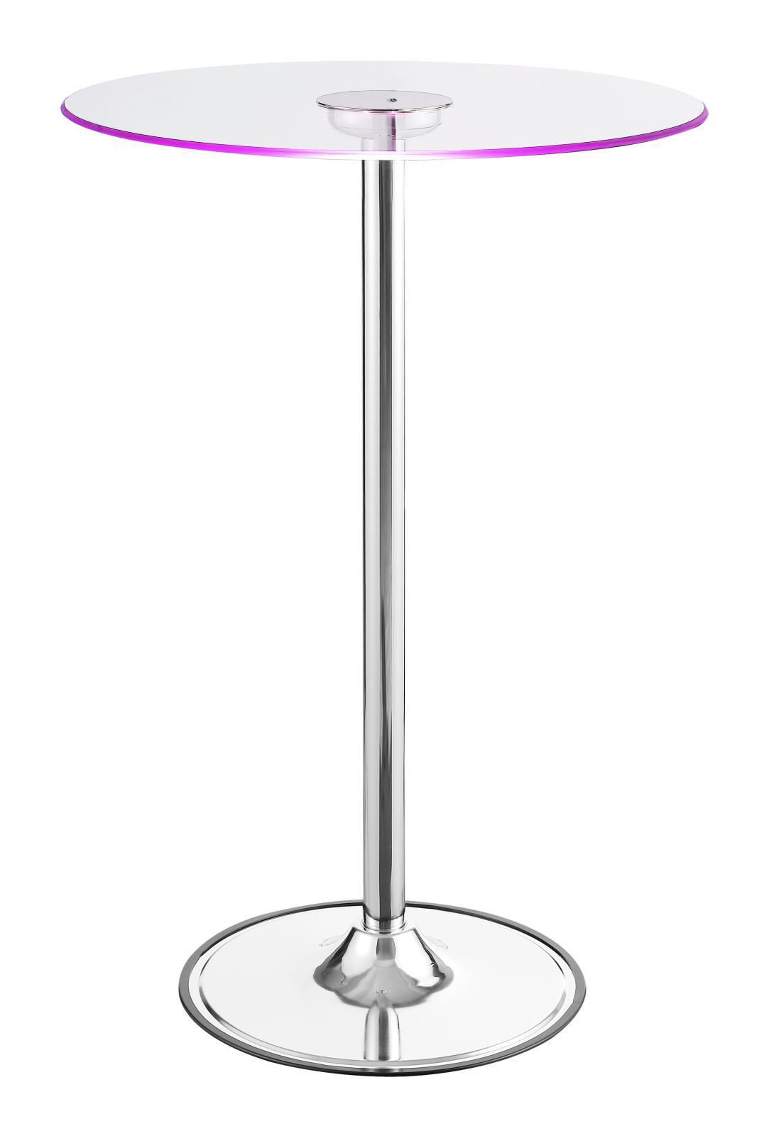 Thea Chrome and Clear LED Bar Table from Coaster - Luna Furniture
