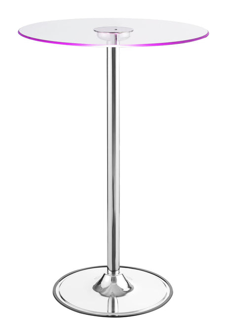 Thea Chrome and Clear LED Bar Table from Coaster - Luna Furniture