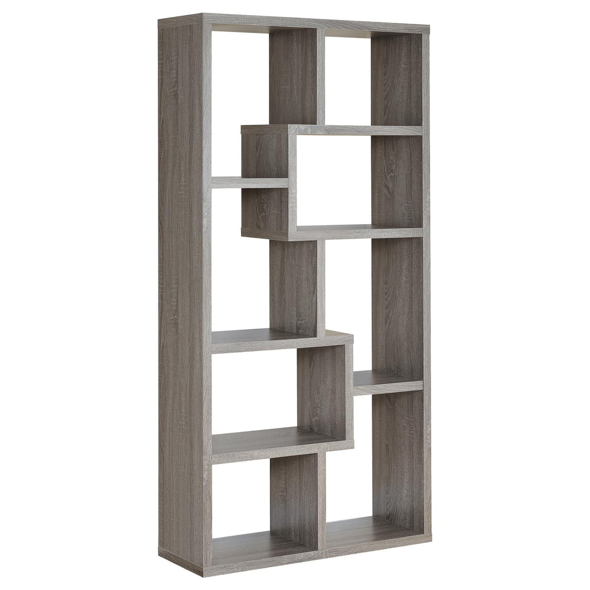 Theo 10-shelf Bookcase Weathered Grey - 800510 - Luna Furniture