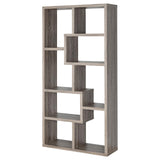 Theo Weathered Gray 10-Shelf Bookcase from Coaster - Luna Furniture