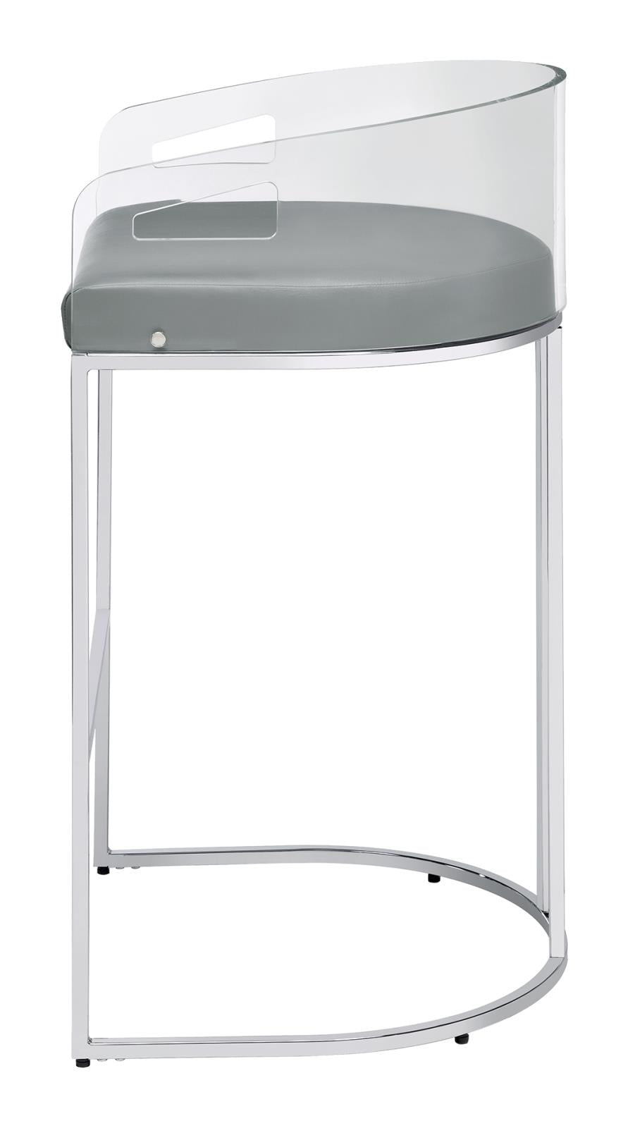 Thermosolis Gray and Chrome Acrylic Back Bar Stools, Set of 2 from Coaster - Luna Furniture