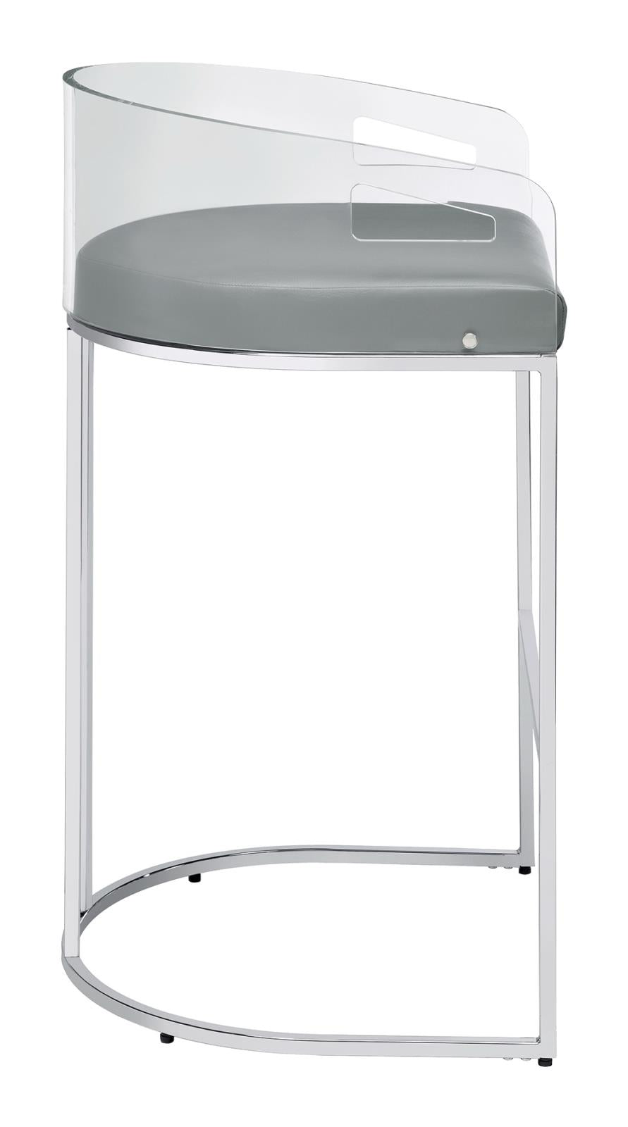 Thermosolis Gray and Chrome Acrylic Back Bar Stools, Set of 2 from Coaster - Luna Furniture