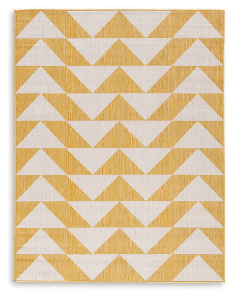Thomley Ivory/Yellow 5' x 7' Rug from Ashley - Luna Furniture