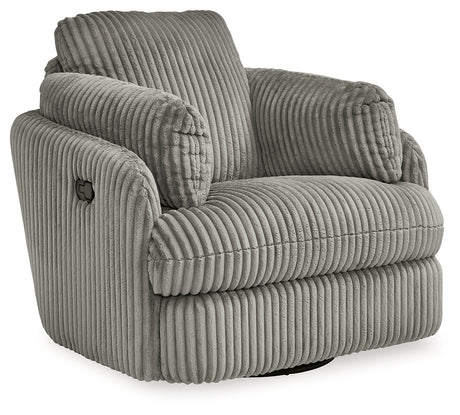 Tie-Breaker Fog Swivel Glider Recliner from Ashley - Luna Furniture