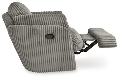 Tie-Breaker Fog Swivel Glider Recliner from Ashley - Luna Furniture