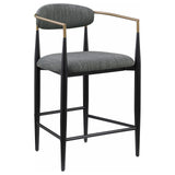 Tina Dark Gray Metal Counter Height Upholstered Bar Stool, Set of 2 from Coaster - Luna Furniture